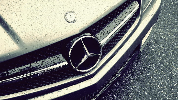 Mercedes Water Drops HD, автомобили, вода, mercedes, капки, HD тапет