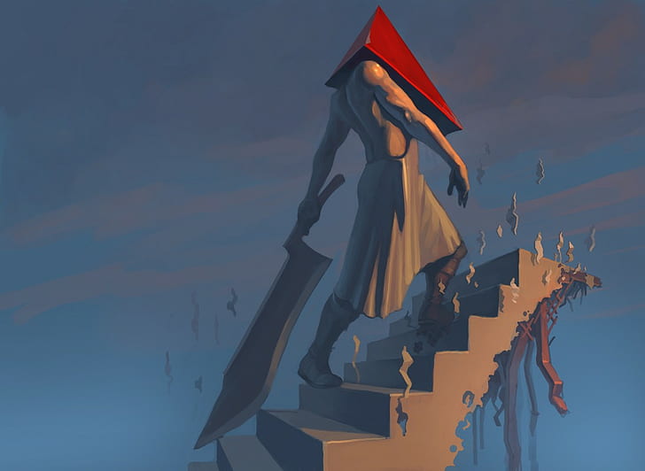 пирамидална глава видеоигри безшумен хълм фен арт цифрово изкуство, HD тапет