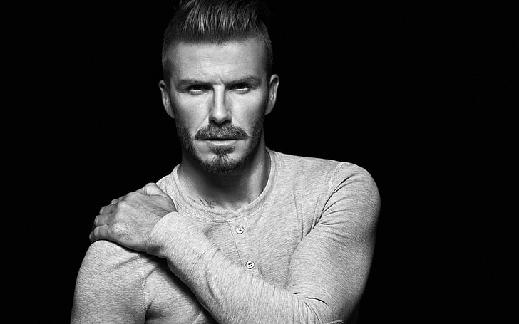 David Beckham, david beckham, football player, bw, HD wallpaper