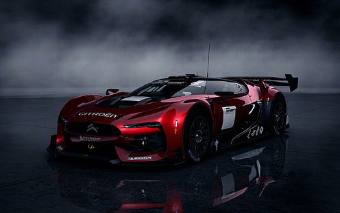 Citroen Concept, червен суперавтомобил, концепция, citroen, мощност, фотография, готино, скорост, лукс, автомобили, HD тапет HD wallpaper