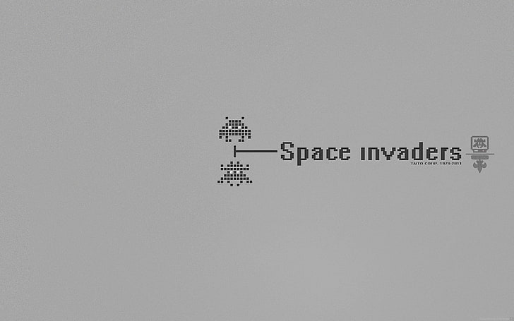 space invaders game application, retro games, Space Invaders, video games, minimalism, HD wallpaper