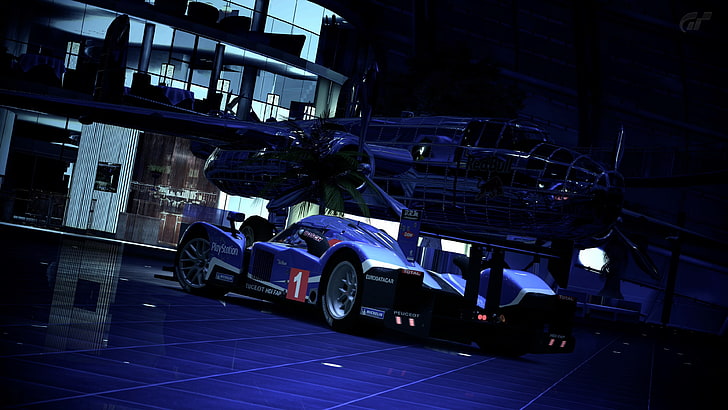 รถแข่งวัวแดงโรงเก็บเครื่องบิน Gran Turismo 5 เปอโยต์ 908 hdi fap 3840x2160 วิดีโอเกม Gran Turismo HD Art, รถยนต์, กระทิงแดง, วอลล์เปเปอร์ HD