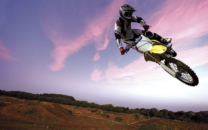 Motocross Bike in Sky, motocross, bicicleta, bicicletas y motocicletas, Fondo de pantalla HD