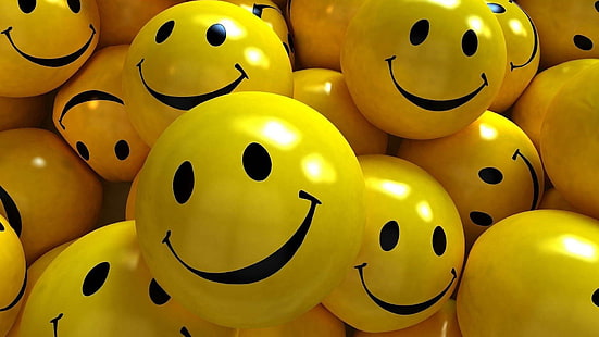 amarillo, 3d, sonrisa, emoción, smiley, emoticon, felicidad, icono, Fondo de pantalla HD HD wallpaper