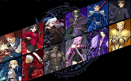 Fate Series، Fate / Stay Night، Archer (Fate / Stay Night)، Assassin (Fate / stay night)، Berserker (Fate / stay night)، Caster (Fate / Zero)، Gilgamesh (Fate Series)، Rider (Fate / stay) night) ، رين توساكا ، صابر (سلسلة مصير)، خلفية HD HD wallpaper