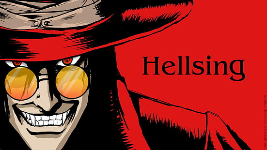 Van Hellsing Tapete, Hellsing, Alucard, Vampire, roter Hintergrund, HD-Hintergrundbild HD wallpaper