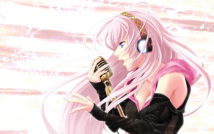 white and pink plastic clothes hanger, manga, anime, Vocaloid, Megurine Luka, HD wallpaper