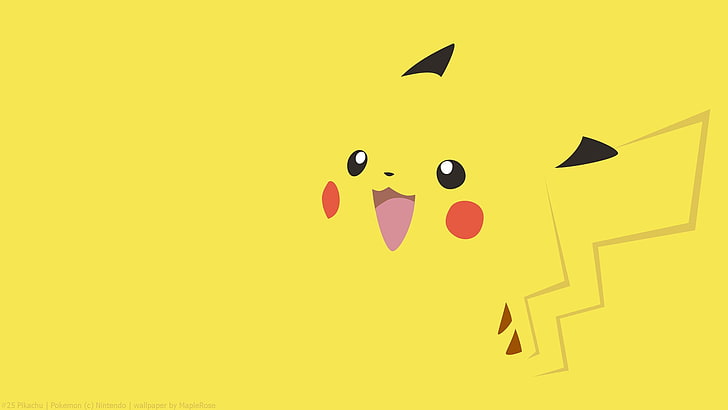 Ilustrasi Pikachu, Pikachu, minimalis, Wallpaper HD