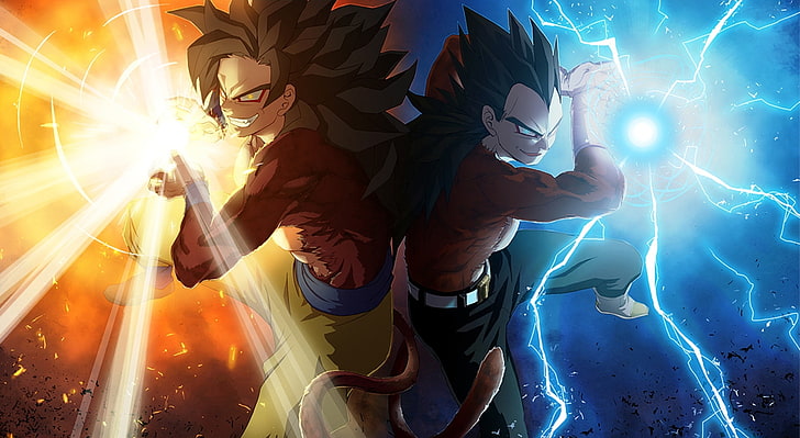 Vegeta dan Goku oleh Madan, wallpaper Dragonball, Artistik, Anime, Wallpaper HD