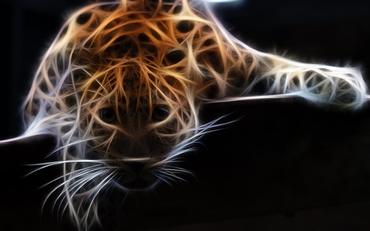 leopard, wildlife, Photoshop, Fractalius, leopard (animal), HD wallpaper