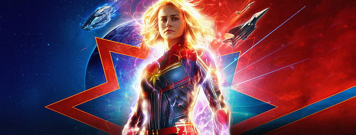 Captain Marvel, Brie Larson, 4K, 5K, HD wallpaper
