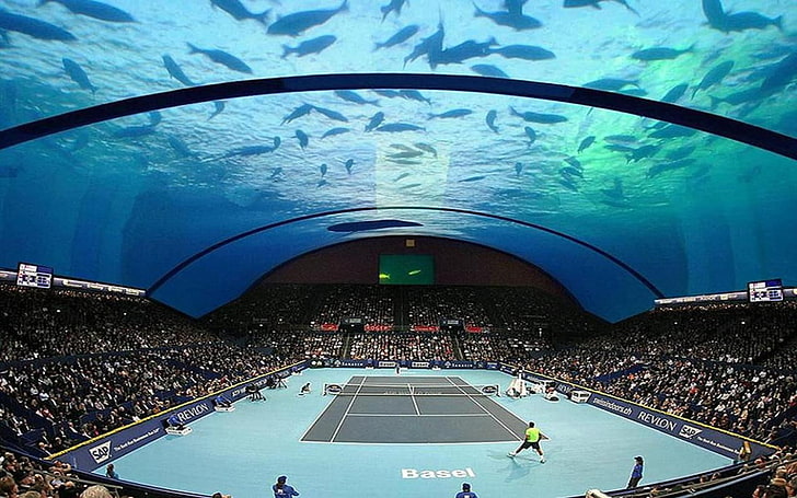 Подводный теннисный корт в Дубае, HD обои