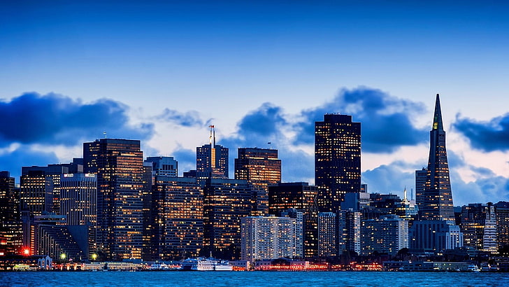 검은 콘크리트 건물, 샌프란시스코, 건물, HD 배경 화면
