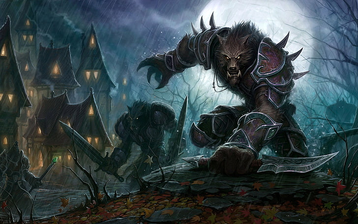 two beasts animation wallpaper, World of Warcraft, video games, HD wallpaper