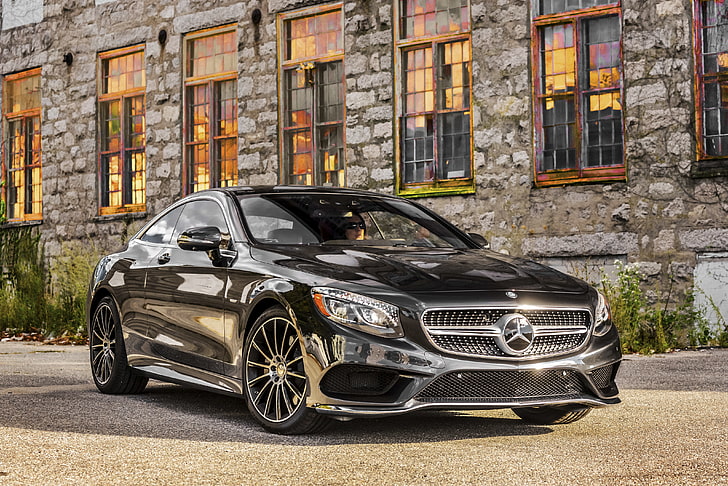 Mercedes-Benz E-Class coupe สีดำ, Windows, Mercedes-Benz, Mercedes, AMG, ดำ, 2014, S 550, S-Class, C217, วอลล์เปเปอร์ HD