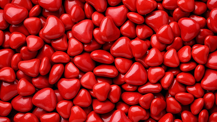 Valentines Day, hearts, 8k, red, love image, HD wallpaper
