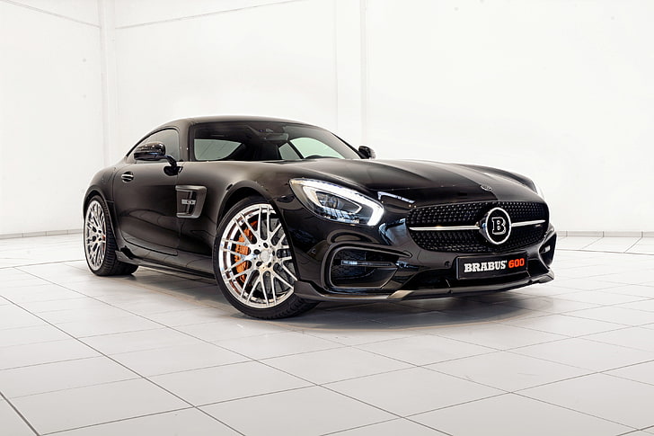 Mercedes-Benz, AMG, Black, BRABUS, 2015, GT S, C190, 장점, HD 배경 화면