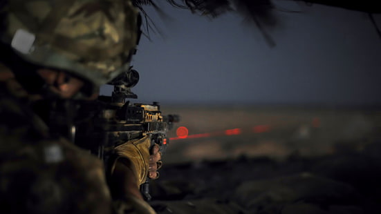 военни, войник, британска армия, лазери, лазер, HD тапет HD wallpaper