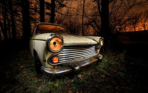 ciemny, stary, samochód, pojazd, Tapety HD HD wallpaper