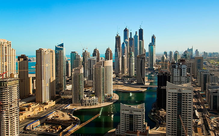construction, bâtiment, Dubaï, Émirats Arabes Unis, Fond d'écran HD