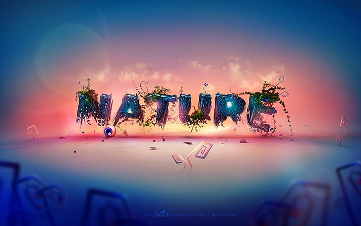 Nature Typography ธรรมชาติวิชาการพิมพ์ความคิดสร้างสรรค์และกราฟิก, วอลล์เปเปอร์ HD