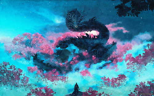 لعبة فيديو ، Sekiro: Shadows Die Twice ، Dragon ، Warrior، خلفية HD HD wallpaper