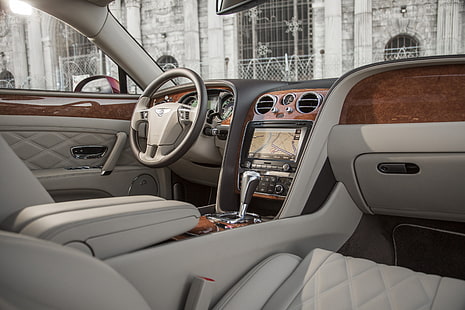 Bentley Flying Spur, luxo, sedan, interior., HD papel de parede HD wallpaper