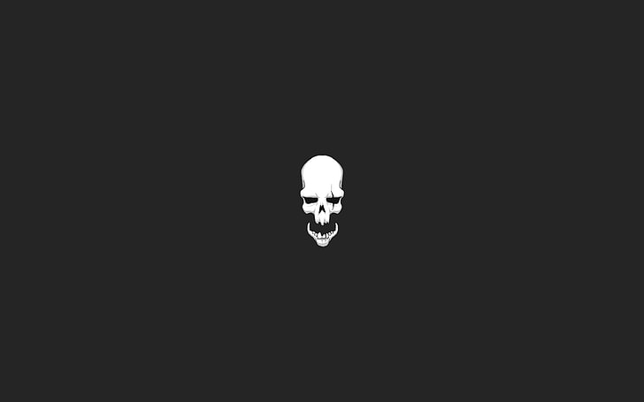 череп, темно, металл, бунт, логотип, монохромный, HD обои