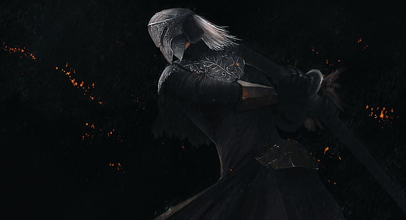 fantasikonst, svärd, rustning, krigare, Dark Souls III, Yuria of Londor, HD tapet HD wallpaper