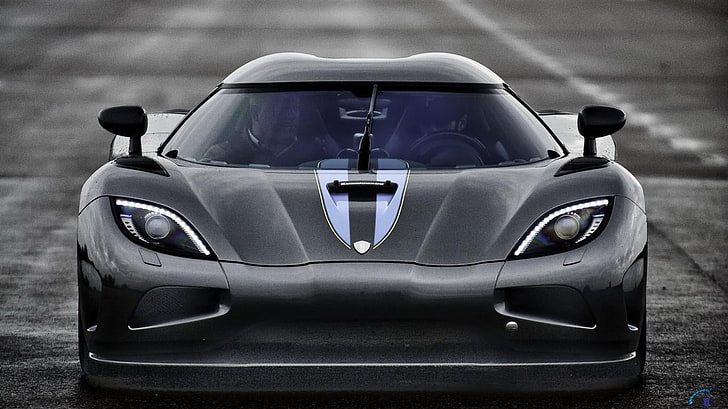 czarny supersamochód, samochód, Koenigsegg, Agera R., Tapety HD