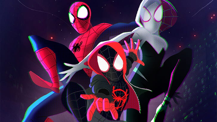 Spiderman en el verso araña, 2018 películas, películas, Spiderman, películas animadas, hd, artista, obra de arte, artstation, Fondo de pantalla HD