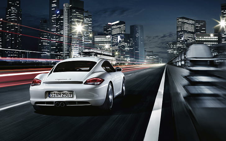 Porsche Cayman S 7, carro branco, porsche, caimão, carros, HD papel de parede