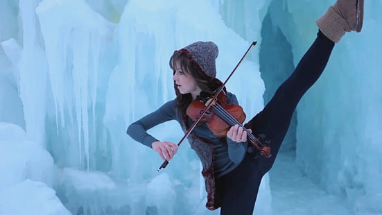 Beine Frauen Musik Violinen Dubstep Yogahosen Lindsey Stirling kristallisieren Menschen Lindsey Stirling HD Art, Beine, Frauen, HD-Hintergrundbild HD wallpaper