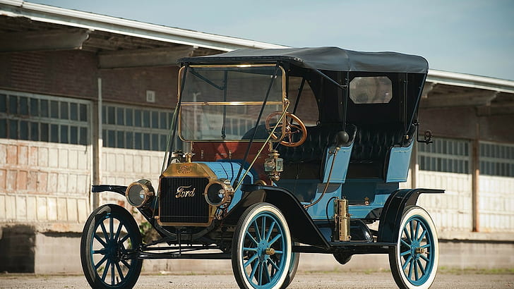 Ford, Model T, реколта, Oldtimer, превозно средство, сини автомобили, HD тапет