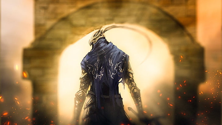 man wearing armor suit wallpaper, Dark Souls, Artorias Of The Abyss, Castle, Knight, Warrior, HD wallpaper