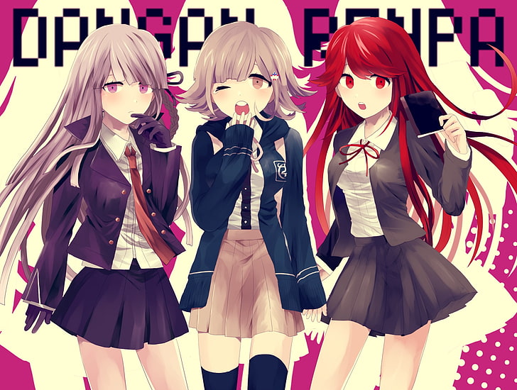 Chiaki, Dangan Ronpa, Kirigiri, Kyouko, Minota7, Nanami, Otonashi, Ryouko, HD-Hintergrundbild