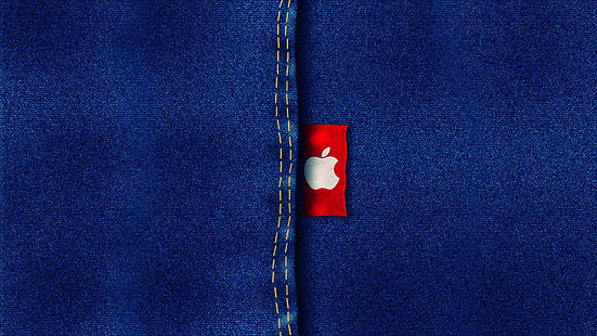 Logotipo da Apple, Apple Inc., jeans, logotipo, HD papel de parede HD wallpaper