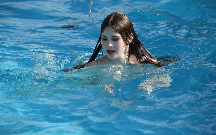 Swimming Pool, Women, Model, Swimming, swimming pool, women, model, swimming, 2000x1257, HD wallpaper