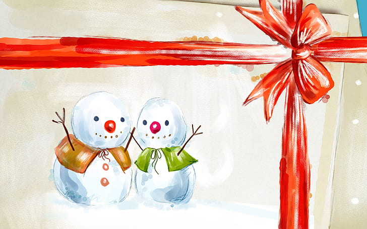 Happy Snowman, vacation, ornaments, christmas, HD wallpaper