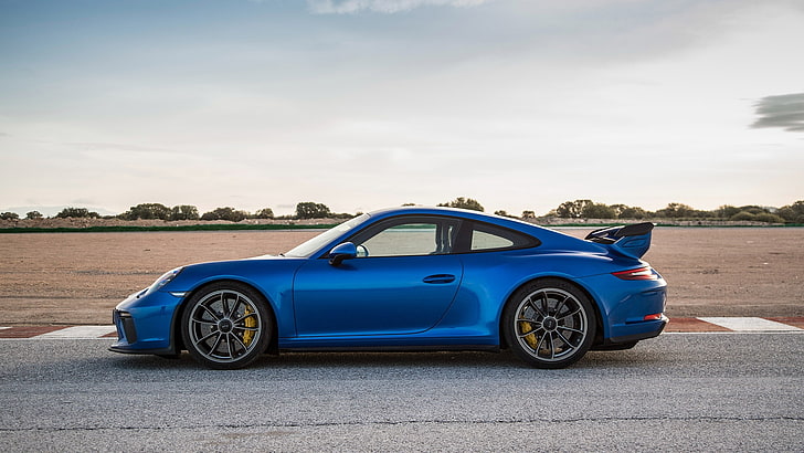 porsche 911 gt3 rs, supercarro, azul, vista lateral, carros, veículo, HD papel de parede