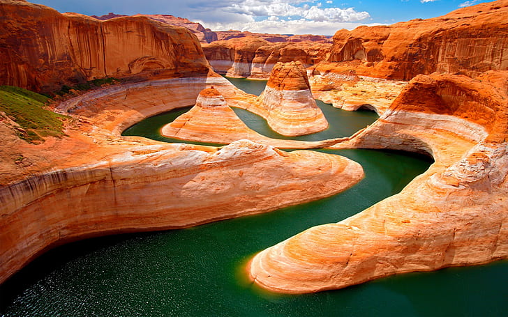 paysage lac canyon grès, Fond d'écran HD