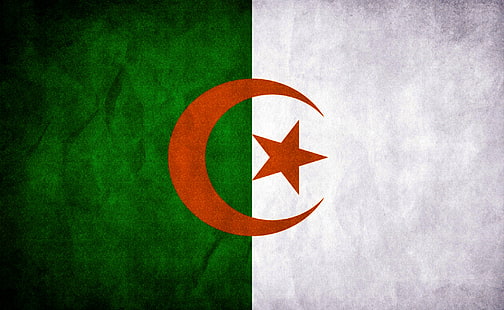 Flaga Algierii, artystyczne, grunge, flaga, dz, algerie, Tapety HD HD wallpaper