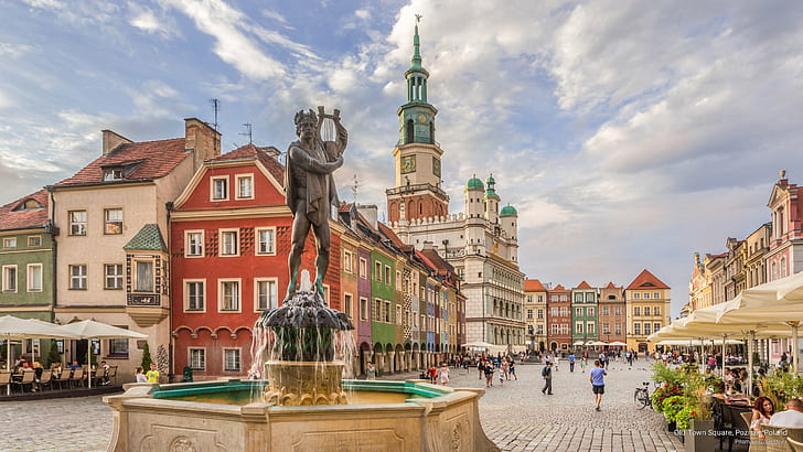 Old Town Square, 포즈 난, 폴란드, 유럽, HD 배경 화면
