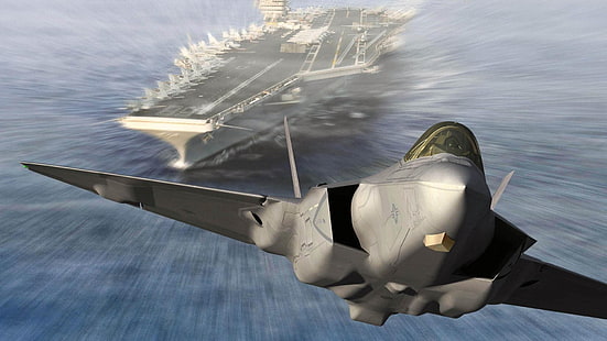 videogiochi, F-22 Raptor, portaerei, Ace Combat 5: The Unsung War, Sfondo HD HD wallpaper