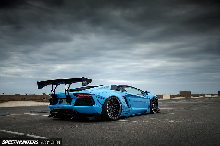 blaugrünes Sportcoupé, Auto, Lamborghini, Lamborghini Aventador, LB Works, Liberty Walk, blau, HD-Hintergrundbild