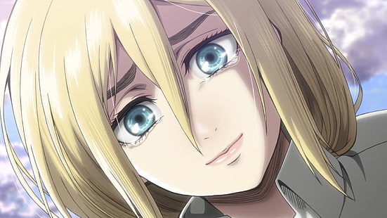 Anime, Attack On Titan, Blond, Blaue Augen, Historia Reiss, Shingeki No Kyojin, Lächeln, Tränen, HD-Hintergrundbild HD wallpaper