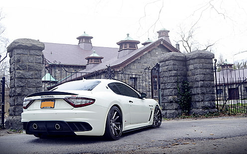 Maserati Granturismo CAR, улица, Обвес, белый, Тюнинг, Грантуризмо, Мазерати, HD обои HD wallpaper