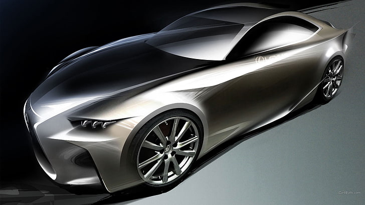 Chrom-Mehrspeichen-Autorad mit Reifen, Lexus LF-CC, Concept Cars, HD-Hintergrundbild
