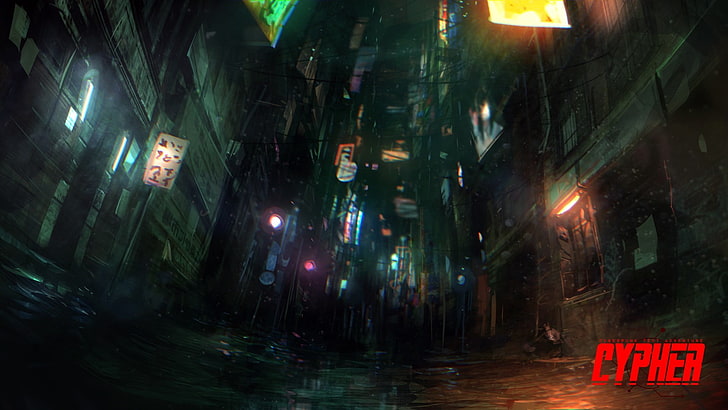 Cypher game wallpaper, cyberpunk, street, futuristic, HD wallpaper
