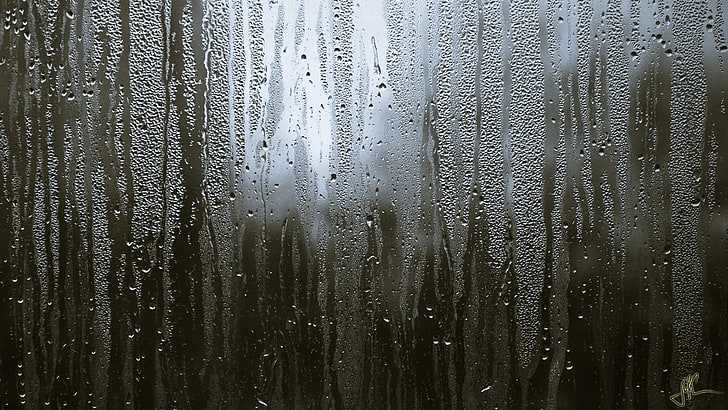 regn, vattendroppar, vatten på glas, HD tapet